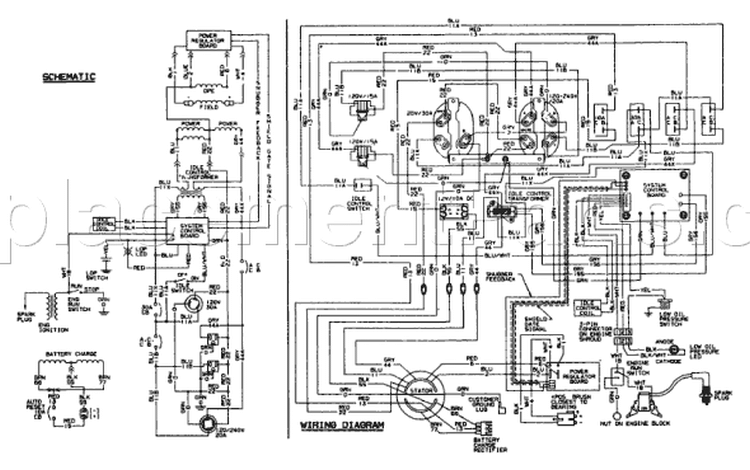 Page E Diagram and Parts List for 9608-0  Briggs and Stratton Generator